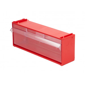 Короб откидной Стелла-техник F-300-1 , 300х96х112мм, красный, прозрачный