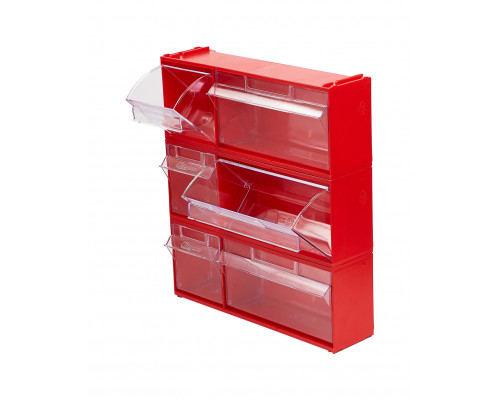 Короб откидной Стелла-техник F-300-2 , 300х96х112мм, красный, прозрачный