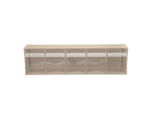 Короб откидной Стелла-техник F-600-5-B, 600х140х168 мм, 5 ячеек, бежевый, прозрачный
