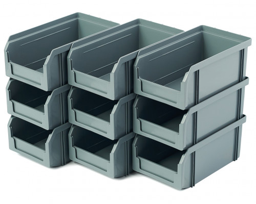 Пластиковый ящик Стелла-техник V-1-серый 172х102х75мм, 1 литр