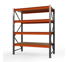 Стеллаж металлический Оптима, 2500x1250x785 мм. Ярусы: 4 шт. фанера