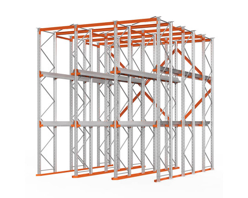 Стеллаж набивной паллетный (6000х4540х6000 мм), 3 линии, 3 яруса