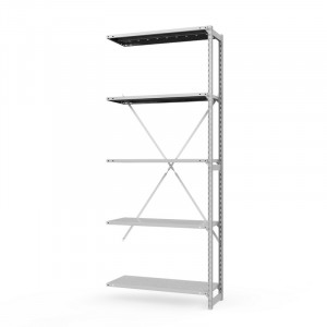 Секция приставная стеллажа металлического ТСУ Универсал, 2500x1060x800 мм. Полки: метал. перф.  5 шт.