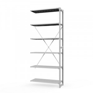 Секция приставная стеллажа металлического ТСУ Универсал, 3000x760x500 мм. Полки: метал. перф.  6 шт.