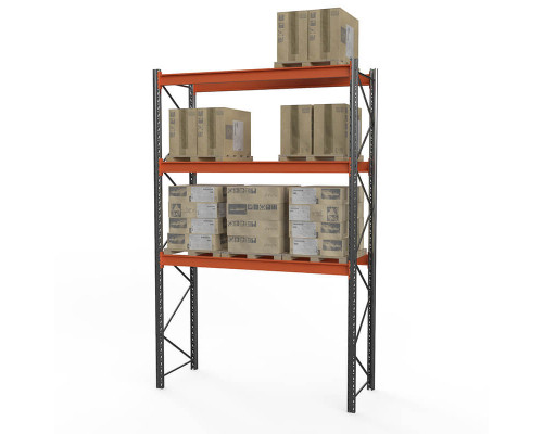 Стеллаж металлический паллетный (4500х1800х1100 мм), 3 яруса