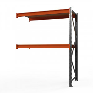 Секция приставная стеллажа металлического Оптима, 2000x1250x785 мм. Ярусы: 2 шт. фанера