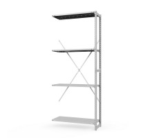 Секция приставная стеллажа металлического ТСУ Универсал, 2000x1060x300 мм. Полки: метал. перф.  4 шт.