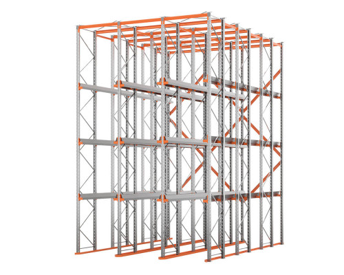 Стеллаж набивной паллетный (7000х4540х6000 мм), 3 линии, 4 яруса