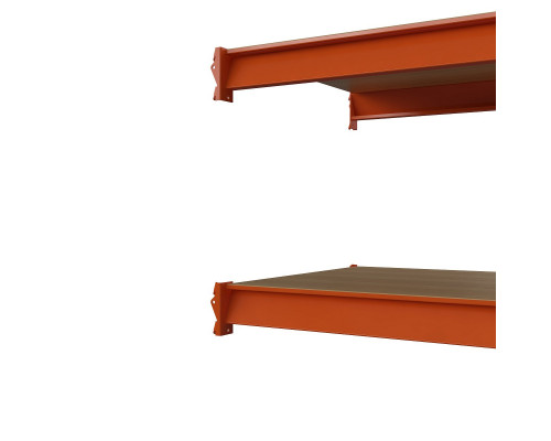 Секция приставная стеллажа металлического Оптима, 3500x2500x785 мм. Ярусы: 6 шт. фанера