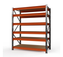 Стеллаж металлический Оптима, 3500x1250x785 мм. Ярусы: 6 шт. фанера
