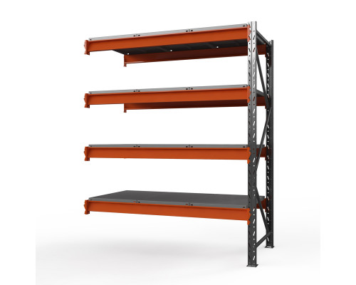 Секция приставная стеллажа металлического Оптима, 3000x1530x785 мм. Ярусы: 4 шт. метал.