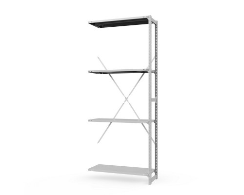 Секция приставная стеллажа металлического ТСУ Универсал, 2000x1060x500 мм. Полки: метал. 4 шт.