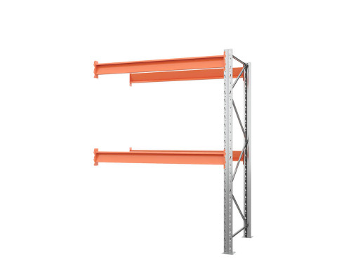 Секция приставная стеллажа металлического паллетного (2500х1800х1100 мм), 2 яруса