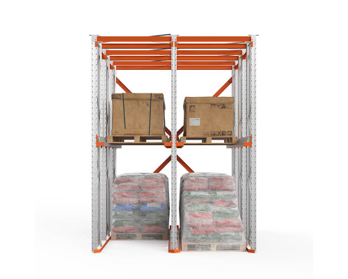 Стеллаж набивной паллетный (4000х3060х5000 мм), 2 линии, 2 яруса