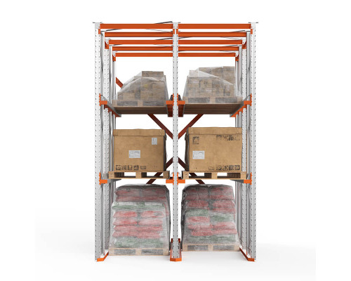 Стеллаж набивной паллетный (4500х3060х4000 мм), 2 линии, 3 яруса