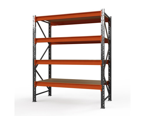 Стеллаж металлический Оптима, 3000x2500x785 мм. Ярусы: 4 шт. фанера