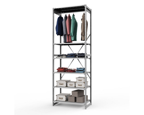 Стеллаж металлический ТСУ Универсал, 3000x1060x600 мм.Штанги: 1шт. Полки: метал. перф. 6 шт.