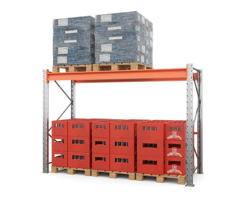 Стеллаж металлический паллетный (2000х1800х1100 мм), 1 ярус