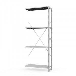 Секция приставная стеллажа металлического ТСУ Универсал, 2000x1060x500 мм. Полки: метал. перф. усил. 4 шт.