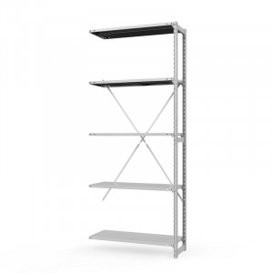 Секция приставная стеллажа металлического ТСУ Универсал, 2500x760x600 мм. Полки: метал. 5 шт.