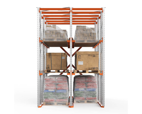 Стеллаж набивной паллетный (4500х3060х5000 мм), 2 линии, 3 яруса