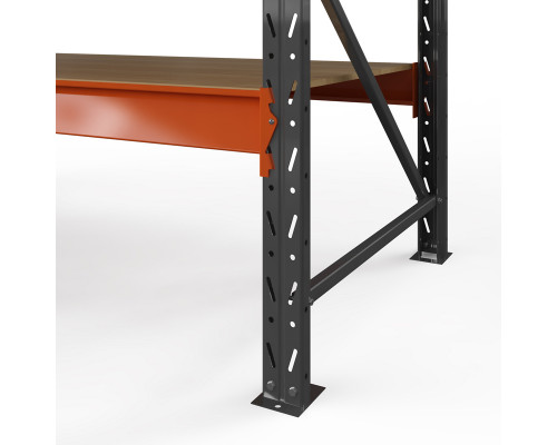 Стеллаж металлический Оптима, 2500x2500x785 мм. Ярусы: 3 шт. фанера